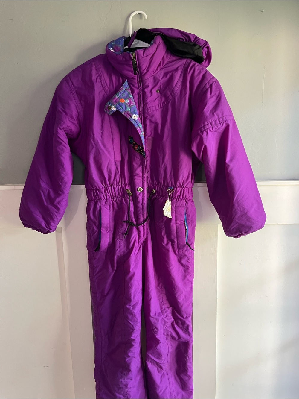 Vintage Obermeyer Purple Kids One-Piece Snow Suit with Hood